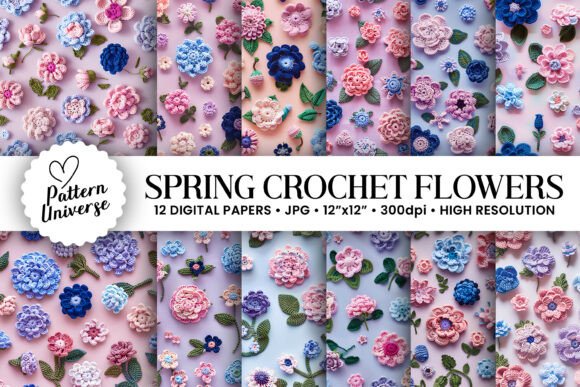 Download Spring Purple Crochet Flower Patterns - Pattern Collection