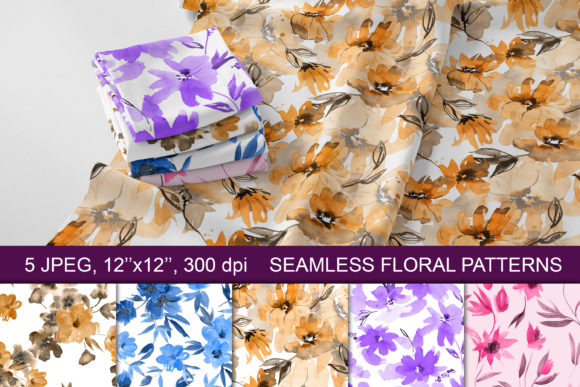 Download Watercolor Seamless Floral Patterns - Pattern Collection
