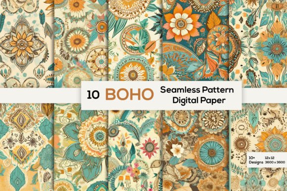 Download Seamless Boho Patterns - Vintage Summer - Pattern Collection