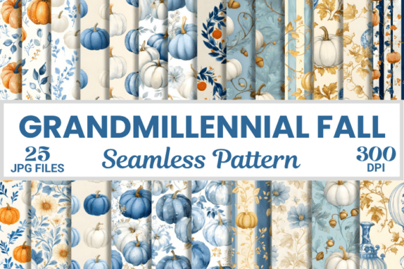 Download Autumn Grandmillennial Fall Pattern - Pattern Collection