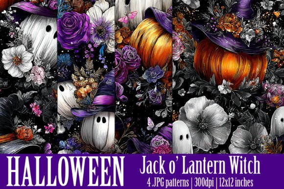 Download Halloween Floral Patterns, S3 - Pattern Collection