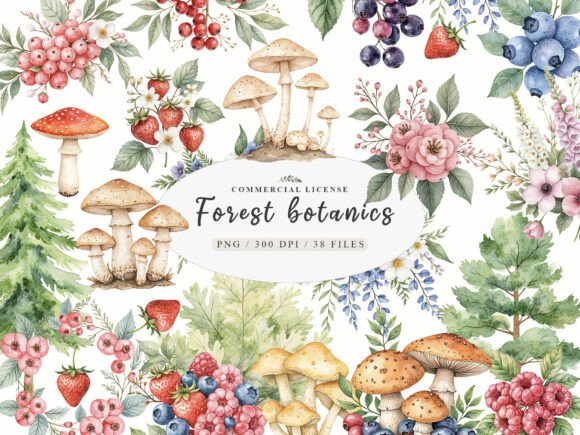 Download Watercolor Botanical Forest Wildflower - Premium Resources
