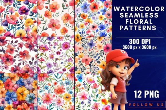 Download Watercolor Seamless Floral Patterns - Pattern Collection