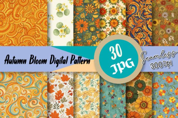 Download Autumn Bloom Seamless Digital Pattern - Pattern Collection