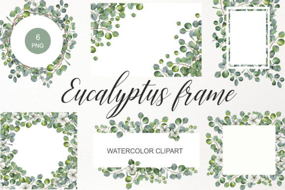 Download Watercolor Eucalyptus Frame Clipart PNG - Premium Resources