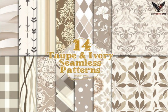 Download Taupe and Ivory Seamless Patterns - Pattern Collection