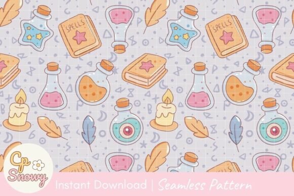 Download Cute Seamless Pattern Pastel Magic - Pattern Collection
