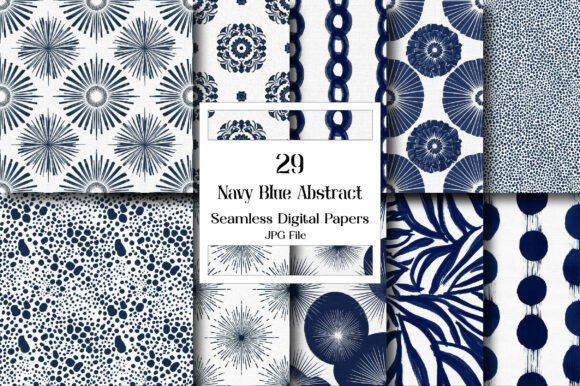 Download Navy Blue Abstract Pattern Digital Paper - Pattern Collection