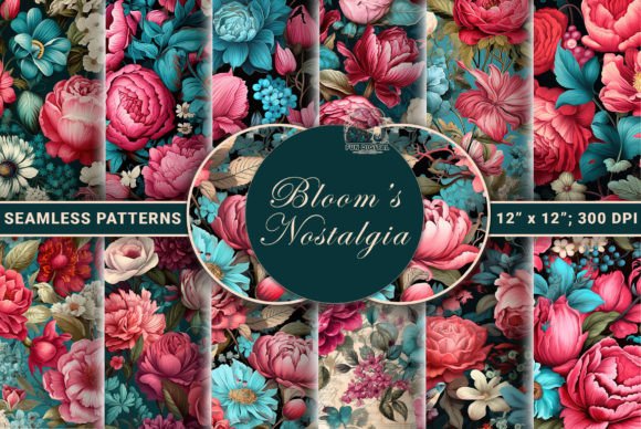 Download Retro Blooms: Seamless Floral Patterns - Pattern Collection