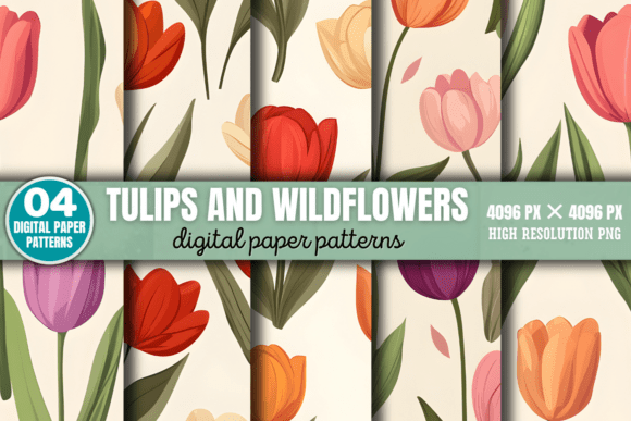 Download Spring Flowers and Leaves Patterns 1 - Pattern Collection