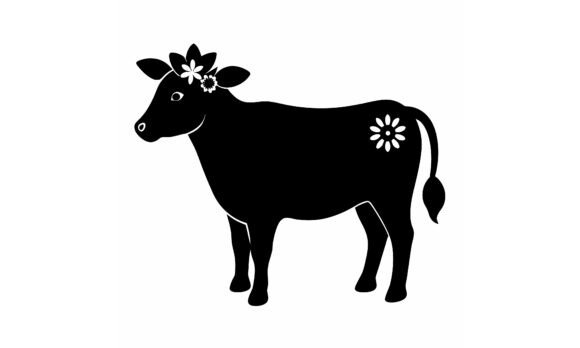 Download Black Cow with Floral Decorations - Floral decorations Collection