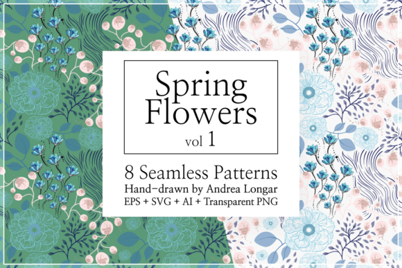 Download Spring Vector Flower Patterns #1 - Pattern Collection