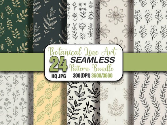 Download Botanical Line Art Seamless Pattern - Pattern Collection
