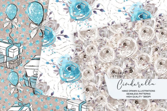Download Cinderella Papers, Floral Patterns - Pattern Collection