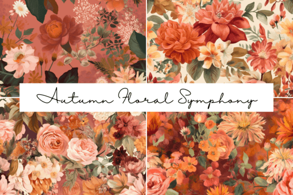 Download Autumn Floral Symphony Seamless Patterns - Pattern Collection