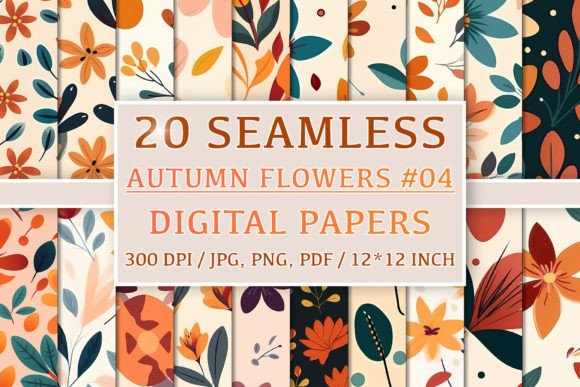 Download 20 Seamless Autumn Flower Patterns #4 - Pattern Collection