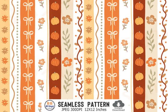 Download Coquette Fall Pattern Pumpkin Floral Bow - Pattern Collection